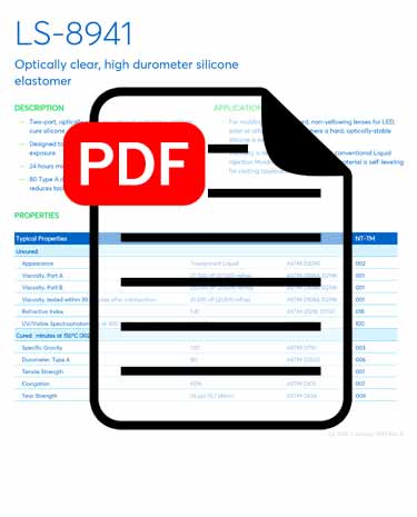 Optically clear, high durometer silicone lens (LS‑8941)